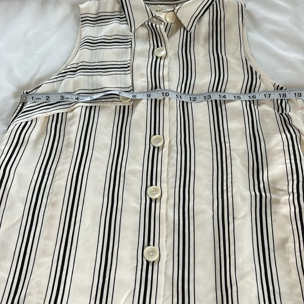 NWT Maeve by Anthropologie Striped Midi Dress Sleeveless Button down Size 6 - Picture 9 of 13
